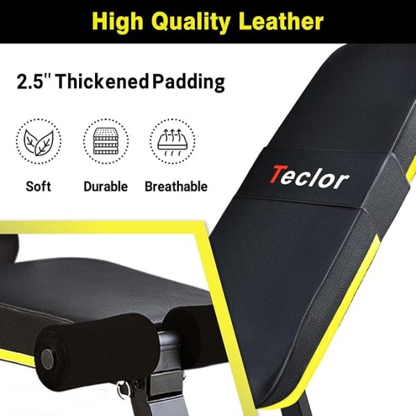 Teclor Adjustable Weight Bench, Foldable Workout Benches for Home Gym, 10 Backrest Position Exercise Bench for Strength Training, Upgraded Thickened Steel Support Max Capacity 700LBs - Image 2
