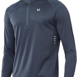 NORTHYARD Men's Running Shirt Long Sleeve Quarter Zip Pullover Moisture Wicking Quick Dry Athletic Workout Shirts