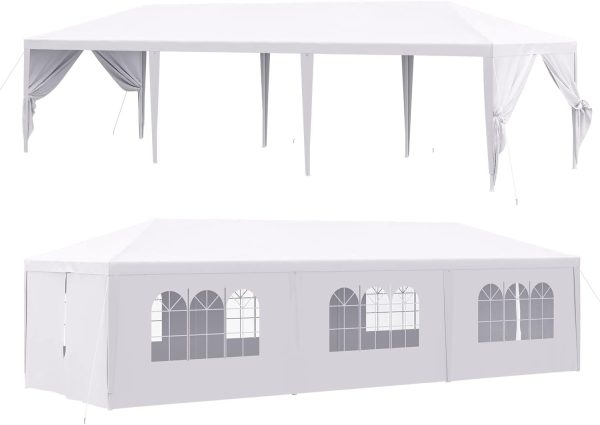Devoko 10'x30' Outdoor Party Tent, Heavy Duty Canopy Event Wedding Tent for Parties Backyard Patio, White - Image 8