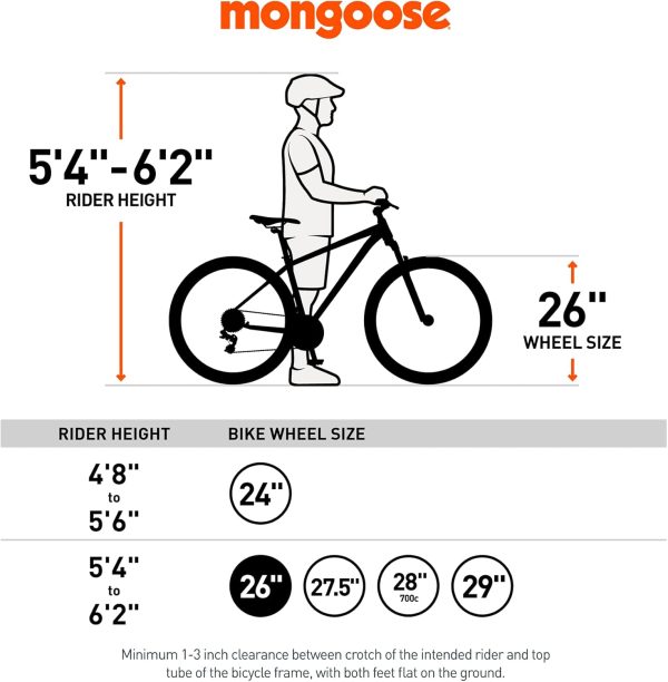 Mongoose Malus Mens and Women Fat Tire Mountain Bike, 26-Inch Bicycle Wheels, 4-Inch Wide Knobby Tires, Steel Frame, 7 Speed Drivetrain, Shimano Rear Derailleur, Disc Brakes - Image 6