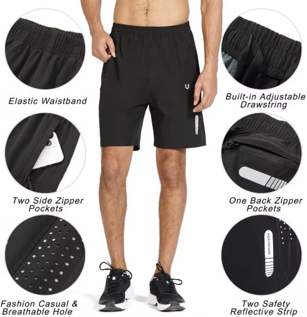 Men's Athletic Running Shorts Quick Dry Workout Shorts 7"/ 5"/ 9" Lightweight Sports Gym Basketball Shorts Hiking - Image 4
